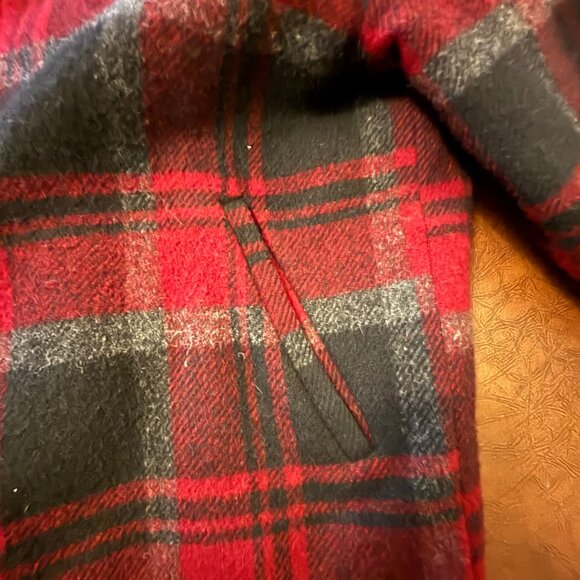 Woolrich Fleece Lined Wool Jacket 90s Vintage Men's Plaid Zip Medium - Picture 7 of 8